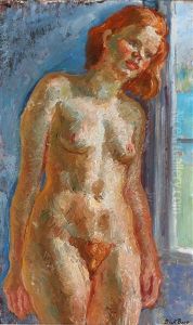 Study Of Young Woman by Dick Beer