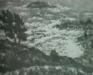 Kust Med Stormande Hav by Dick Beer