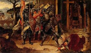 The Emperor Heraclius Beheading The Persian King Chosroe by Jan de Beer