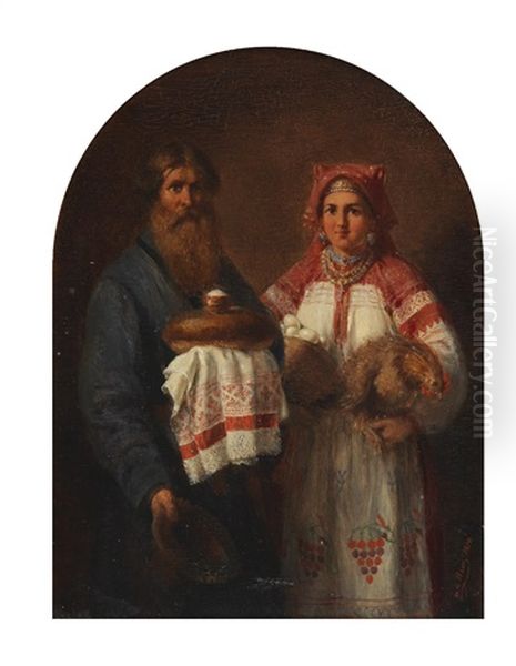 Russian Greeting With Bread And Salt - view 1