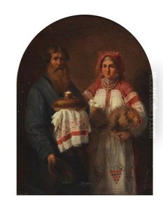 Russian Greeting With Bread And Salt