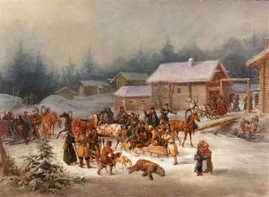 Russian Hunters After The Bear Hunt by Wilhelm Amandus Beer