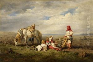 Russische Bauernfamilie Bei Der Rast by Wilhelm Amandus Beer