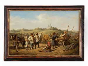 Market Scene In Smolensk by Wilhelm Amandus Beer