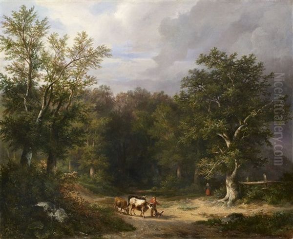 Baumreiche Landschaft Mit Hirtenpaar - view 1