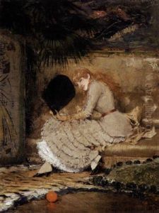A Young Girl With A Fan by Jan van Beers
