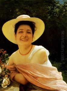 Dame In De Tuin by Jan van Beers