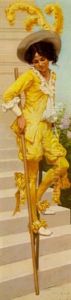 Boy In Yellow On Stilts by Jan van Beers