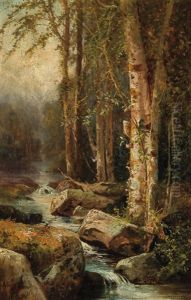 Birch Trees By The River by Julie (Hart) Beers