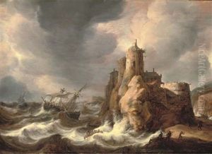 A Dramatic Wreck Below The Fortified Tower