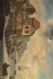 A Coastal Scene Said To Be The Landing At Sheerness On The Thames Of Michiel Adriaensz