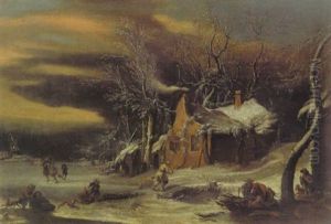 Winterlandschaft Mit Figuren by Jan Abrahamsz. Beerstraten