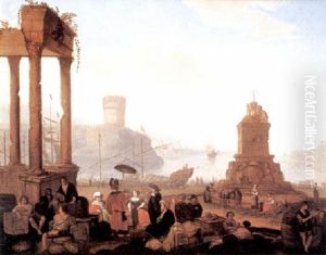 Caprice Architectural Avec Un Port Mediterraneen by Jan Abrahamsz. Beerstraten