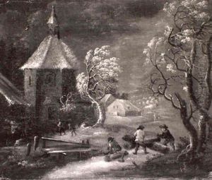 Dorf Im Winter Mit Holzf,llern by Jan Abrahamsz. Beerstraten