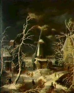 Windmuhle In Einer Winterlandschaft by Jan Abrahamsz. Beerstraten