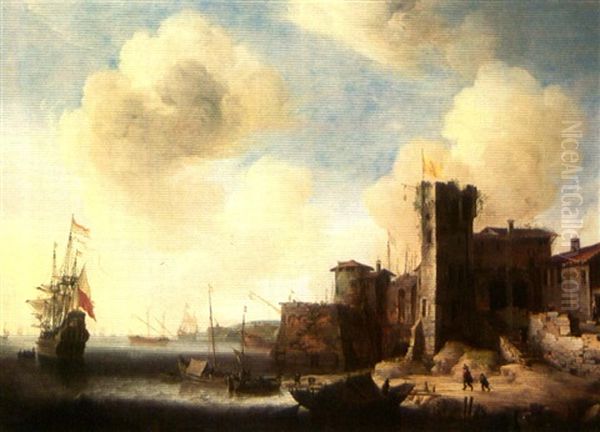 An Imaginary Mediterranean Harbour Scene - view 1
