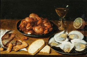 Stillleben Mit Meeresfruchten Und Geschirr by Osias, the Elder Beert