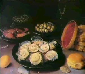 Nature Morte Au Plat D'huitres, Biscuits,                   Fruits, Avec Un Verre