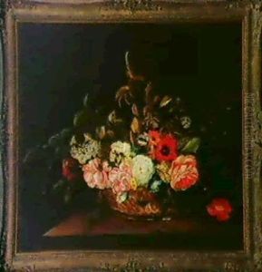 Blumenstrauss In Einem Korb.