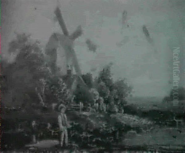 Fishing By The Windmill - view 1