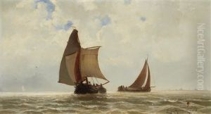 Shipping On The Zuiderzee by Jacob Eduard Heemskerck van Beest