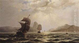 Shipping Off The Coast by Jacob Eduard Heemskerck van Beest