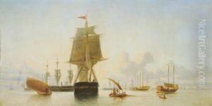 Schiffe Auf Der Reede Von Batavia (djakarta) by Jacob Eduard Heemskerck van Beest