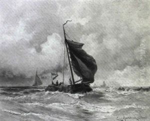 Shipping In Rough Seas by Jacob Eduard Heemskerck van Beest