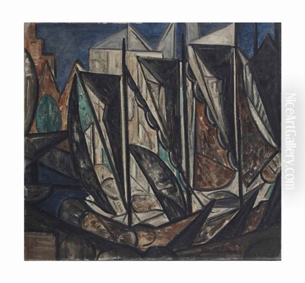Compositie (haventje Met Gemeerde Botters) - view 1