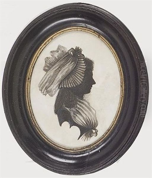 A Lady, Profile To The Right, Wearing Tied Buffon And Large Dormeuse Indoor Cap - view 1