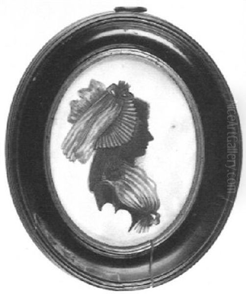 A Lady, Profile To The Right, Wearing Dress With Buffon - view 1