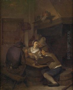 Wirtshausinterieur Mit Vier Personen by Cornelis Pietersz Bega