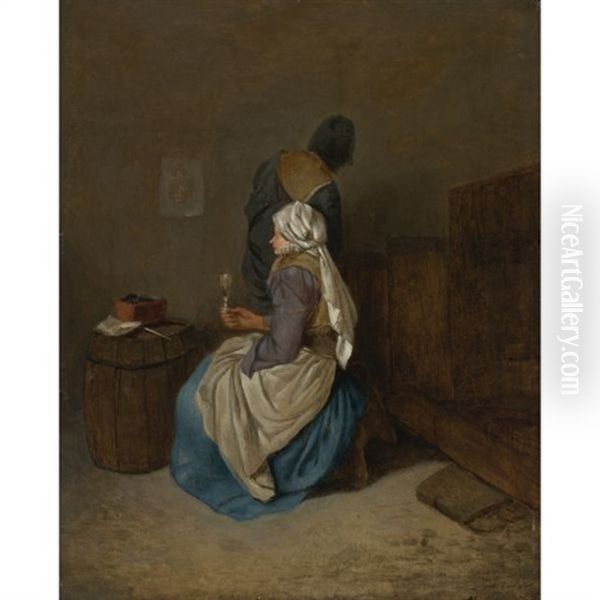 Woman Holding A Wine Glass In An Interior - view 1