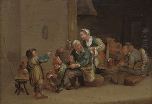 Peasants In A Kitchen Interior