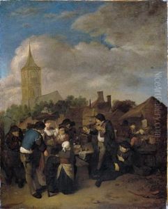 The Village Market With The Quack by Cornelis Pietersz Bega