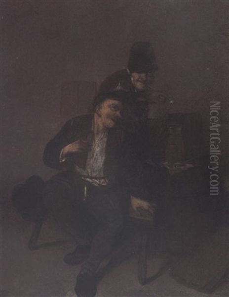 Two Peasants Drinking In An Inn - view 1
