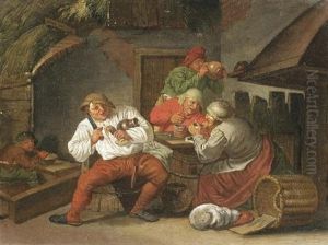 Zechende Bauern Im Wirtshaus by Cornelis Pietersz Bega