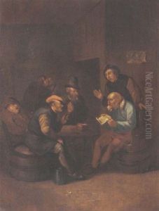 Peasants Smoking And Drinking In An Inn by Cornelis Pietersz Bega