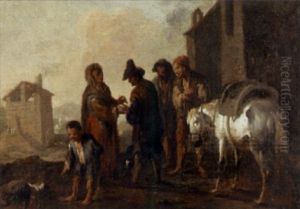 Eine Belebte Dorfstrasse by Cornelis Pietersz Bega