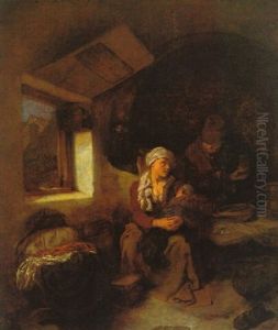 Bauernfamilie In Der Stube by Cornelis Pietersz Bega