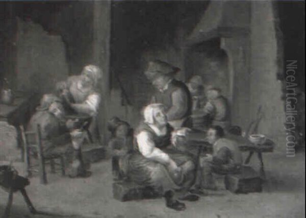 Peasants In A Cottage Interior - view 1