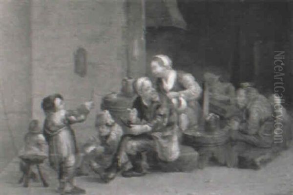 Peasants In A Cottage Interior - view 1