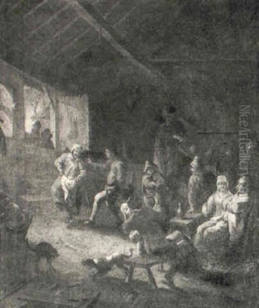 Villagers Revelling In A Tavern Interior - view 1