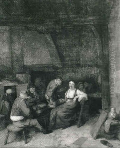 Peasants Drinking In A Tavern Interior - view 1