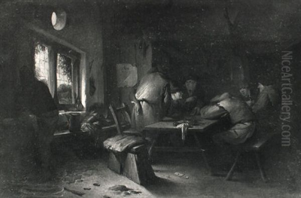 Peasants Around A Table In An Interior - view 1