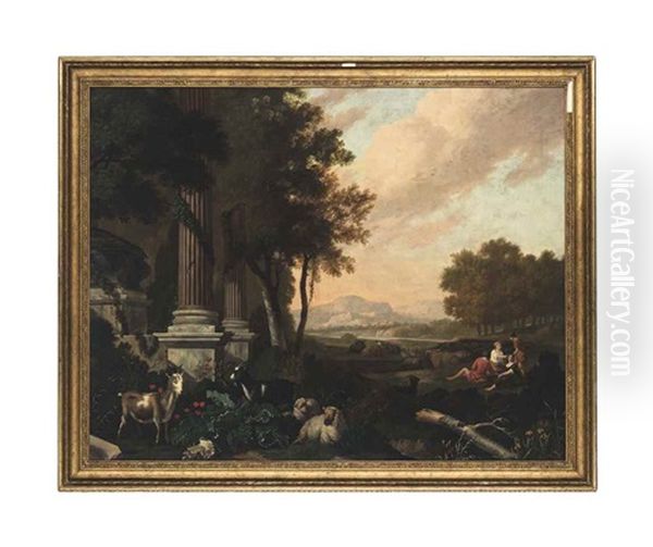 An Italianate Landscape With Classical Ruins - view 1