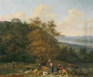 Sudliche Landschaft Mit Hirten Und Ihrer Herde by Abraham Jansz. Begeyn