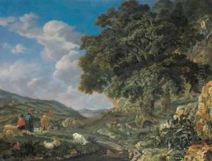 Paesaggio Italiano Con Viaggiatori by Abraham Jansz. Begeyn