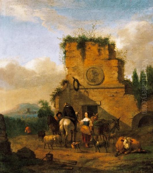 Fogado Elott Olasz Tajban (in Front Of An Inn In Italy) - view 1