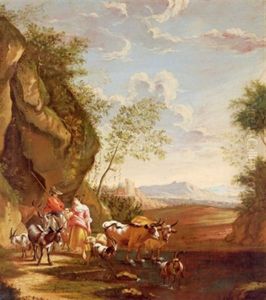Sudliche Landschaft Mit Hirten by Abraham Jansz. Begeyn